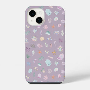 Whimsical Under the Sea Beachy Pastel Seashells iPhone 14 Case