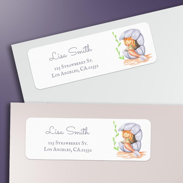 Whimsical Under the Sea Mermaid Return Address (Creator Uploaded)