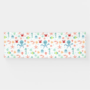 Whimsical Underwater Sea Creatures Banner