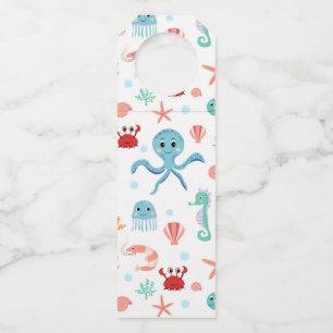 Whimsical Underwater Sea Creatures Bottle Tag