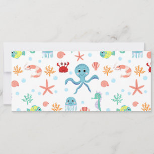 Whimsical Underwater Sea Creatures Card