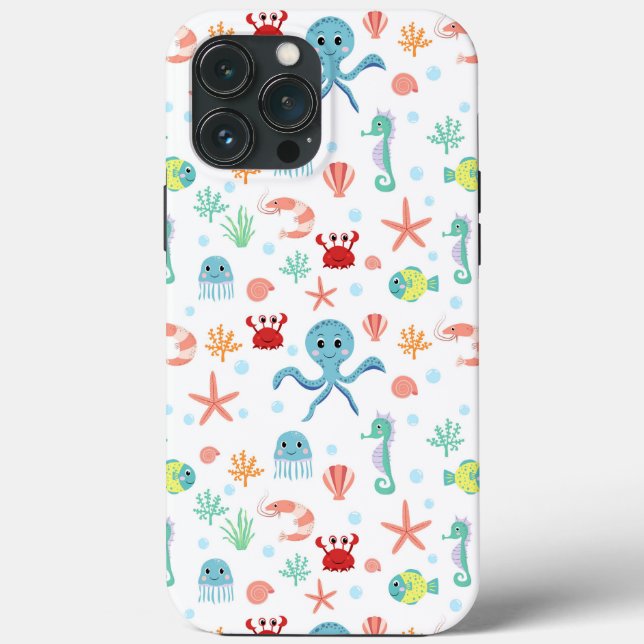 Whimsical Underwater Sea Creatures Case-Mate iPhone Case (Back)