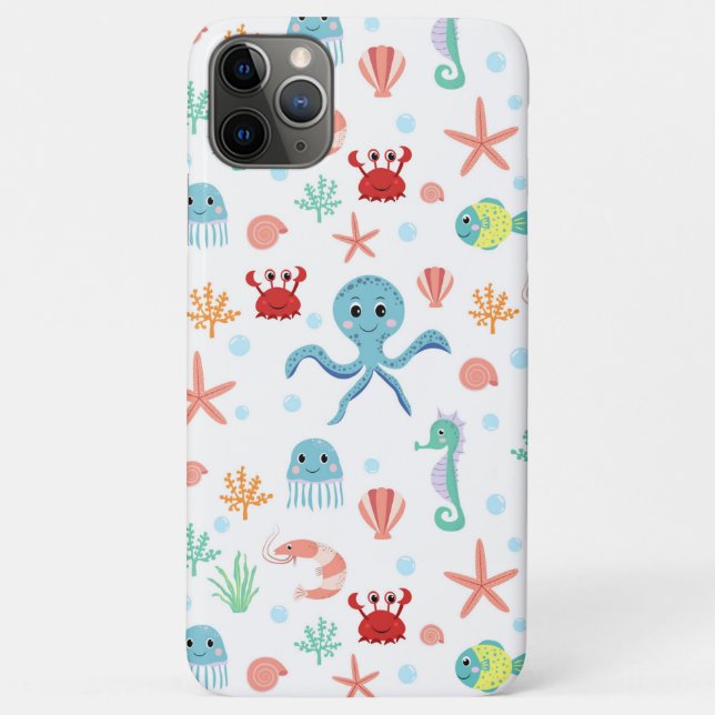 Whimsical Underwater Sea Creatures Case-Mate iPhone Case (Back)