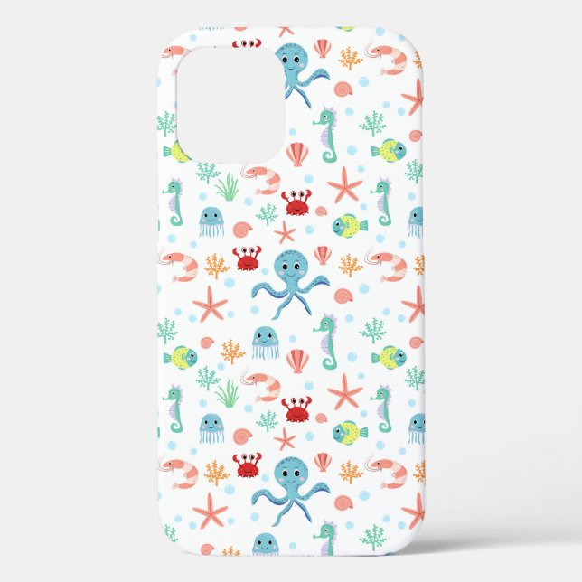 Whimsical Underwater Sea Creatures Case-Mate iPhone Case (Back)