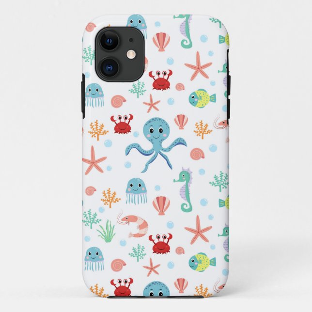 Whimsical Underwater Sea Creatures Case-Mate iPhone Case (Back)