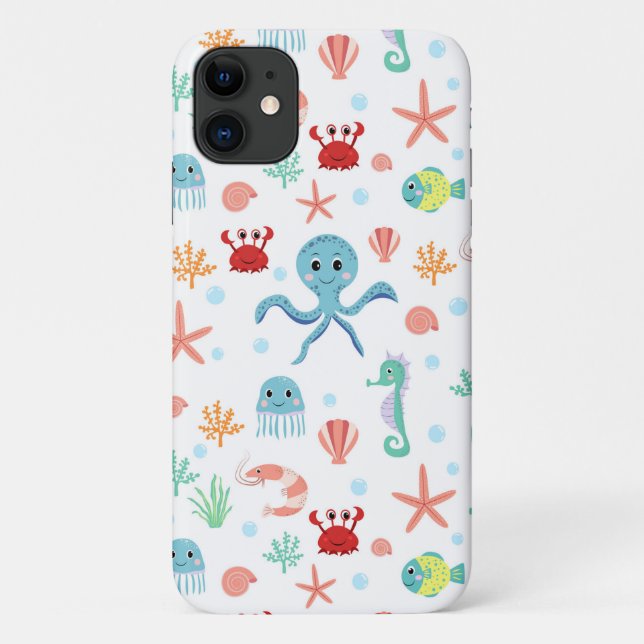 Whimsical Underwater Sea Creatures Case-Mate iPhone Case (Back)