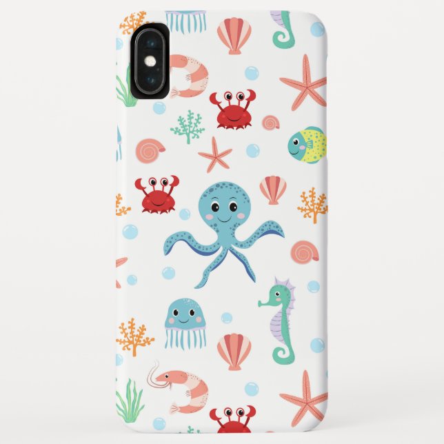 Whimsical Underwater Sea Creatures Case-Mate iPhone Case (Back)