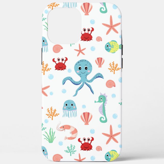 Whimsical Underwater Sea Creatures Case-Mate iPhone Case (Back)