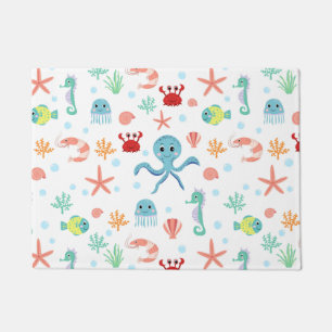 Whimsical Underwater Sea Creatures Doormat