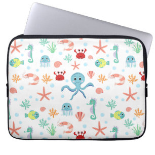 Whimsical Underwater Sea Creatures Laptop Sleeve
