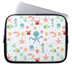 Whimsical Underwater Sea Creatures Laptop Sleeve