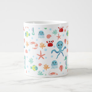 Whimsical Underwater Sea Creatures Large Coffee Mug