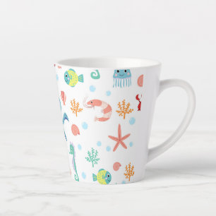 Whimsical Underwater Sea Creatures Latte Mug
