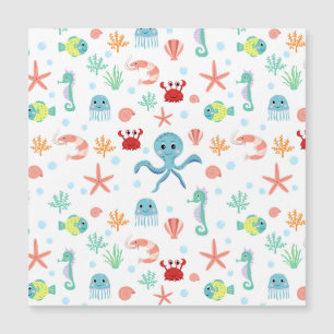 Whimsical Underwater Sea Creatures Magnetic Invitation