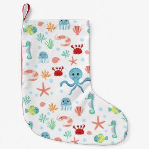 Whimsical Underwater Sea Creatures Small Christmas Stocking