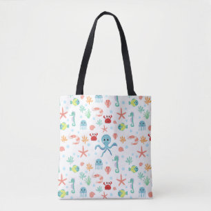 Whimsical Underwater Sea Creatures Tote Bag