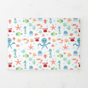Whimsical Underwater Sea Creatures Tri-Fold Invitation