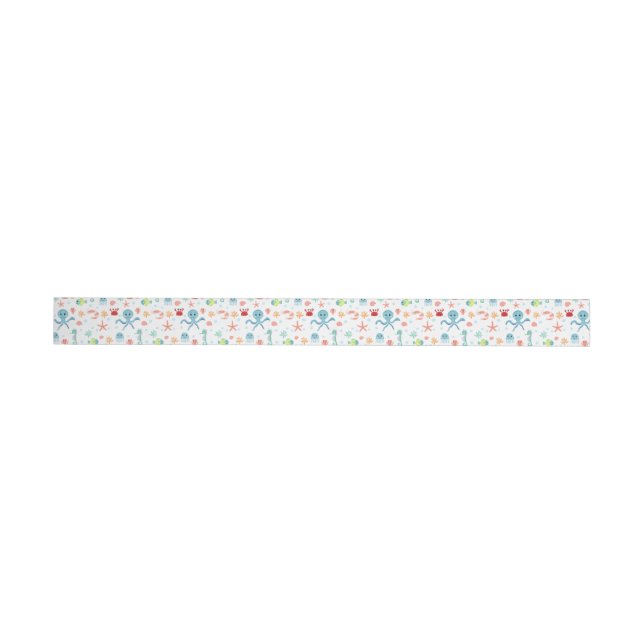 Whimsical Underwater Sea Creatures Wrap Around Label (Individual)