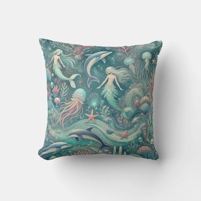 Whimsical Underwater World Cushion (Front)
