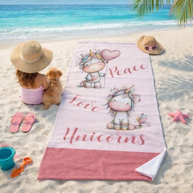 Whimsical Unicorn Beach Towel for Kids (Creator Uploaded)