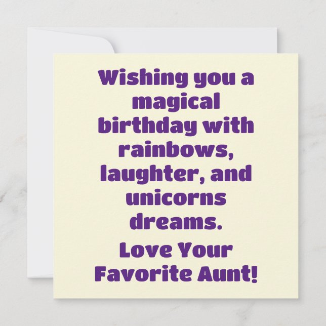 Whimsical Unicorn Birthday Delight (Back)