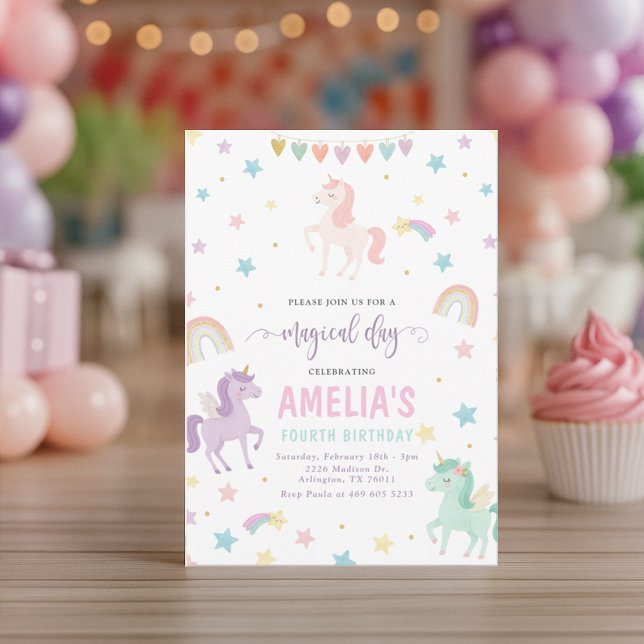 Whimsical Unicorn Birthday Invitation (Creator Uploaded)
