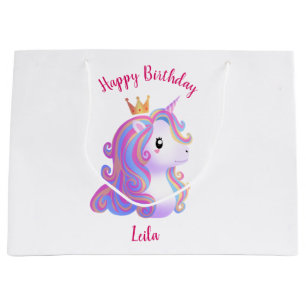 Whimsical Unicorn Birthday Large Gift Bag