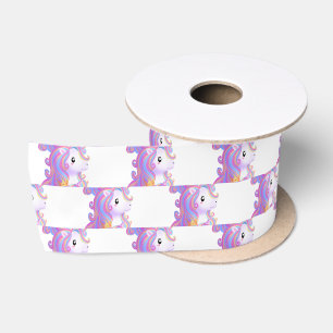 Whimsical Unicorn Birthday Satin Ribbon