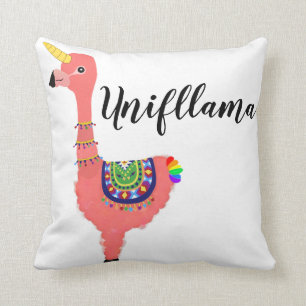 Whimsical Unicorn Flamingo Llama: The Unifllama Cushion