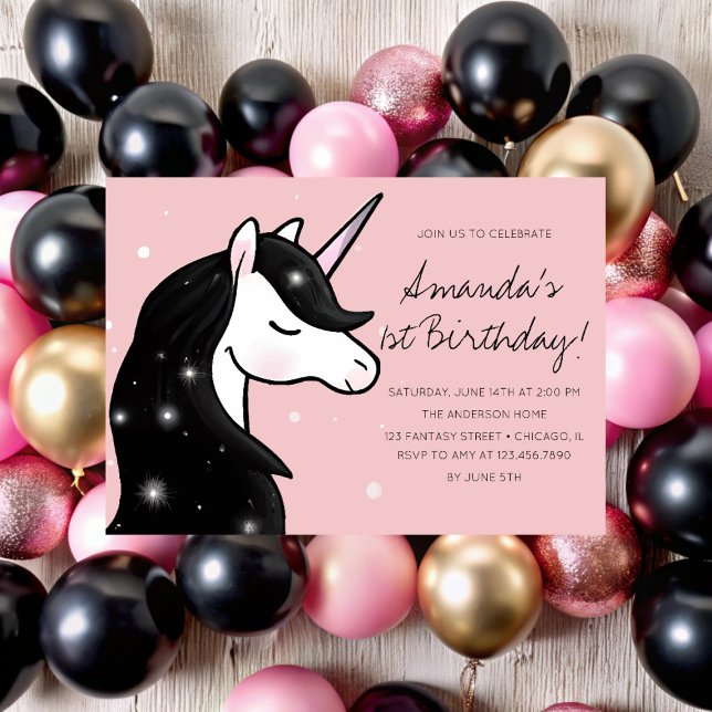 Whimsical Unicorn Girl Birthday Party Invitation (Creator Uploaded)