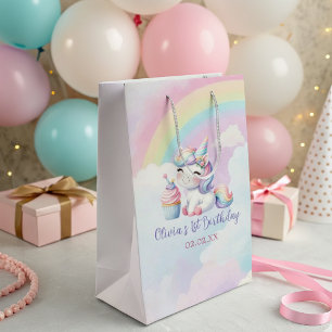 Whimsical Unicorn Rainbow Birthday Party Gift Bag
