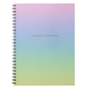 Whimsical Unicorn Rainbow Simple Name Monogram Notebook