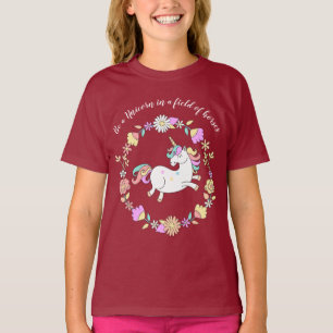 Whimsical Unicorn Within a Wreath T-Shirt