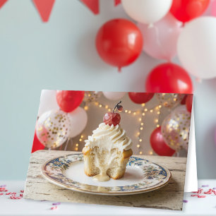 Whimsical Vanilla Cupcake   Aunt's Birthday  Card