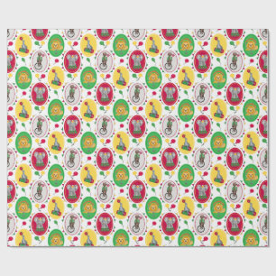 Whimsical Vibrant Circus Animals Primary Colors Wrapping Paper