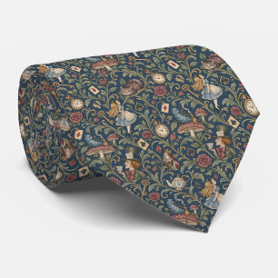 Whimsical Victorian Storybook Botanical Tea Party Tie