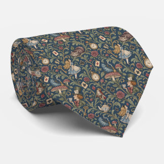 Whimsical Victorian Storybook Botanical Tea Party Tie