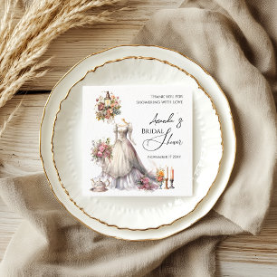 Whimsical Victorian Wedding Dress Bridal Shower Napkin