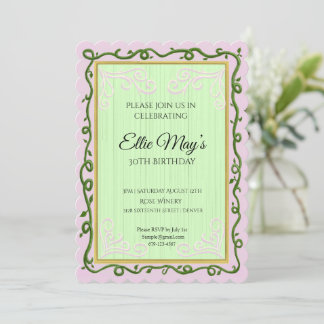 Whimsical Vine Birthday Invitation