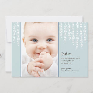 Whimsical Vines Modern Birth Announcement Card