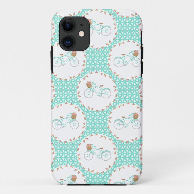 Whimsical Vintage Bicycle Pattern Case-Mate iPhone Case (Back)