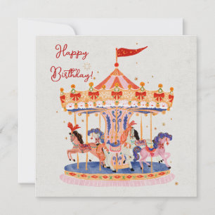 Whimsical Vintage Carousel Watercolor