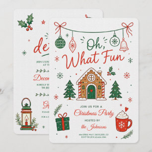 Whimsical Vintage Christmas Party Invitation