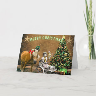 Whimsical Vintage Christmas Wishes Holiday Card