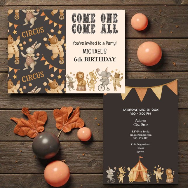 Whimsical Vintage Circus Birthday  Invitation (Creator Uploaded)