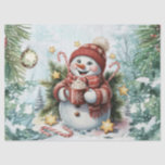 Whimsical Vintage Decoupage Christmas Snowman Tissue Paper<br><div class="desc">Whimsical Vintage Decoupage Christmas Snowman Tissue Paper sheets for crafting,  furniture decoupage & gift wrapping.
Thank you for shopping in my store!
All My Love, 
Fluid,  Digital,  Dotted & Graphic Arts</div>