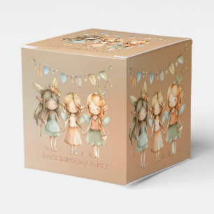 Whimsical Vintage Fairies Girl Birthday Party Favour Box