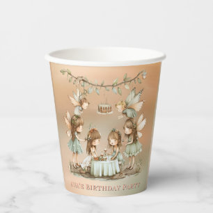 Whimsical Vintage Fairies Girl Birthday Party Paper Cups