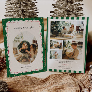 Whimsical Vintage Family Photo Holiday Card