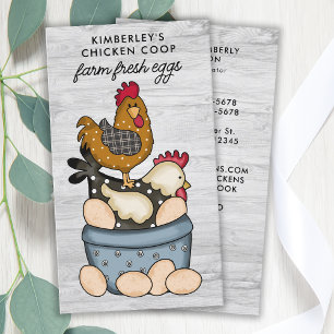 Whimsical Vintage Farm Fresh Eggs Chicken Hens Business Card